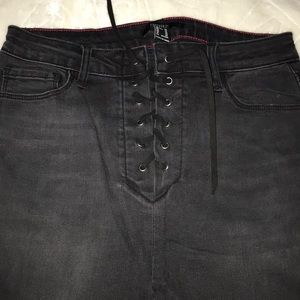 High Rise Corset tie skinny jeans